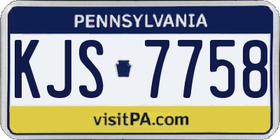 PA license plate KJS7758
