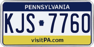 PA license plate KJS7760