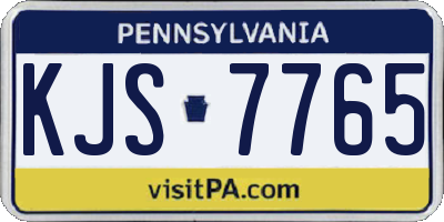 PA license plate KJS7765