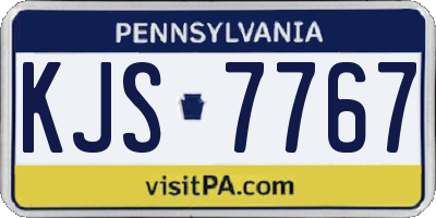 PA license plate KJS7767