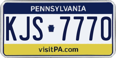 PA license plate KJS7770