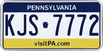 PA license plate KJS7772