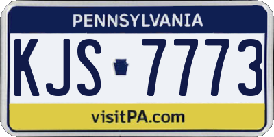 PA license plate KJS7773