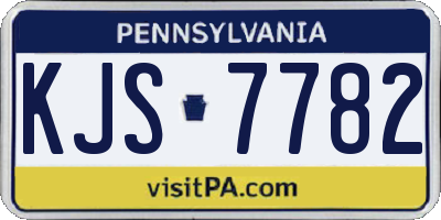 PA license plate KJS7782