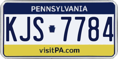 PA license plate KJS7784