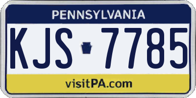 PA license plate KJS7785