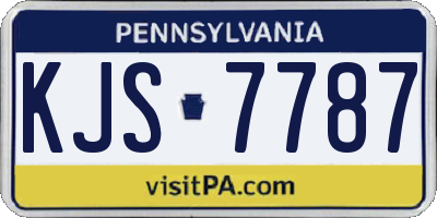 PA license plate KJS7787