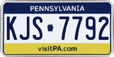 PA license plate KJS7792