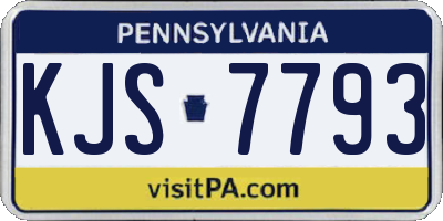 PA license plate KJS7793