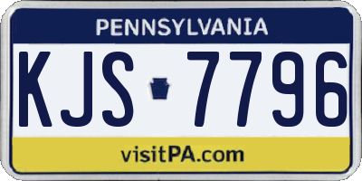 PA license plate KJS7796
