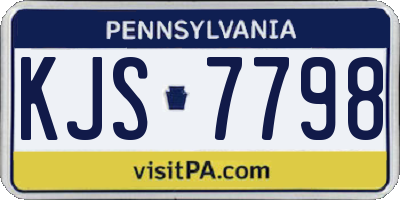 PA license plate KJS7798