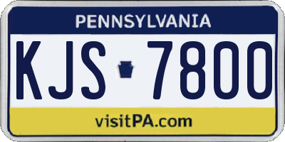 PA license plate KJS7800