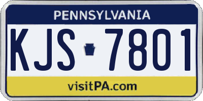 PA license plate KJS7801