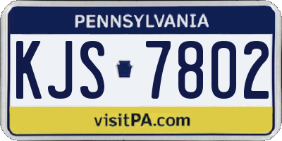 PA license plate KJS7802
