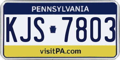 PA license plate KJS7803