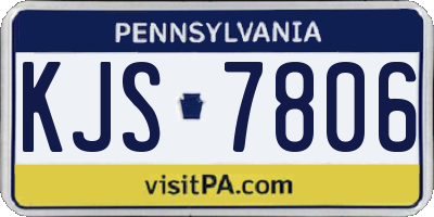 PA license plate KJS7806