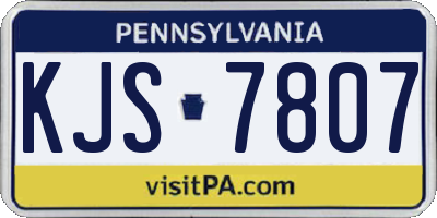 PA license plate KJS7807