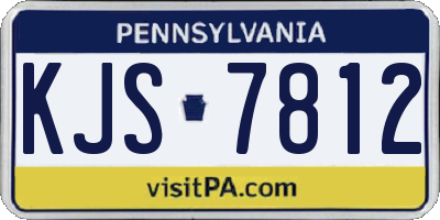 PA license plate KJS7812