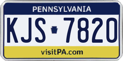 PA license plate KJS7820