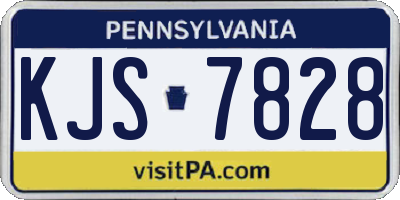 PA license plate KJS7828