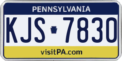 PA license plate KJS7830