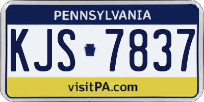 PA license plate KJS7837