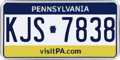 PA license plate KJS7838