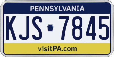 PA license plate KJS7845