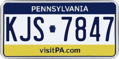 PA license plate KJS7847