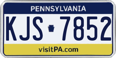 PA license plate KJS7852