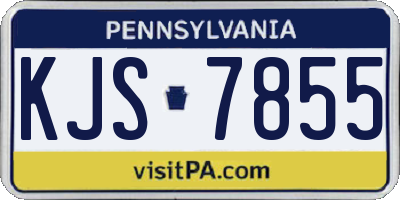 PA license plate KJS7855