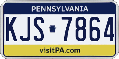 PA license plate KJS7864