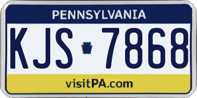 PA license plate KJS7868