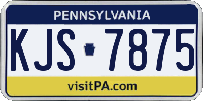 PA license plate KJS7875