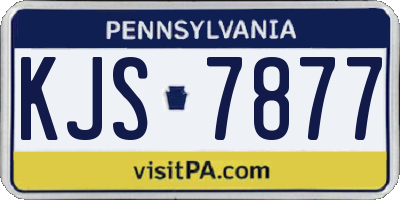 PA license plate KJS7877