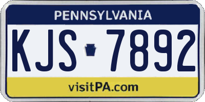 PA license plate KJS7892