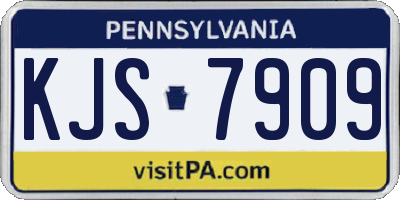 PA license plate KJS7909