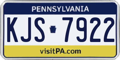 PA license plate KJS7922