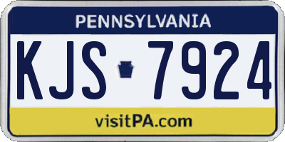 PA license plate KJS7924