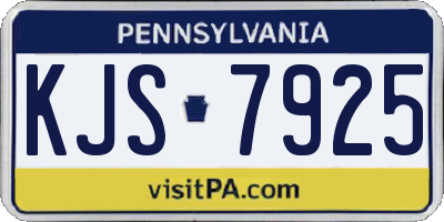 PA license plate KJS7925