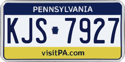 PA license plate KJS7927