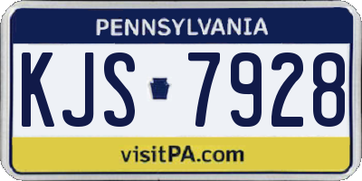 PA license plate KJS7928
