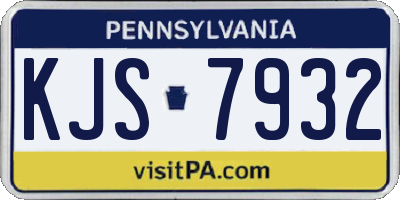 PA license plate KJS7932