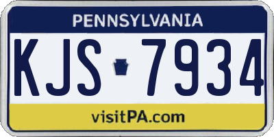 PA license plate KJS7934