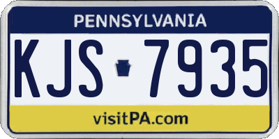 PA license plate KJS7935