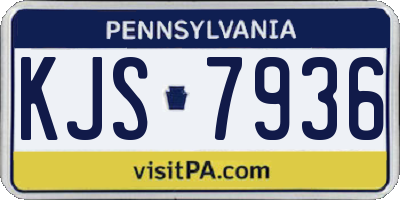 PA license plate KJS7936