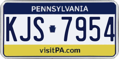 PA license plate KJS7954