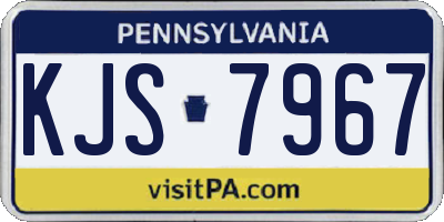 PA license plate KJS7967