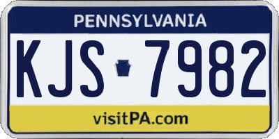 PA license plate KJS7982