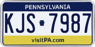 PA license plate KJS7987